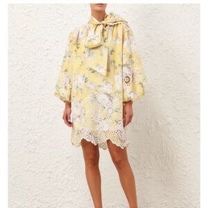 Zimmermann ACACIA BRODERIE TIE MINI DRESS